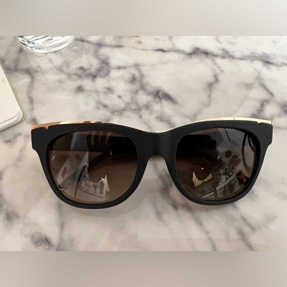Tory Burch matte black and gold sunglasses